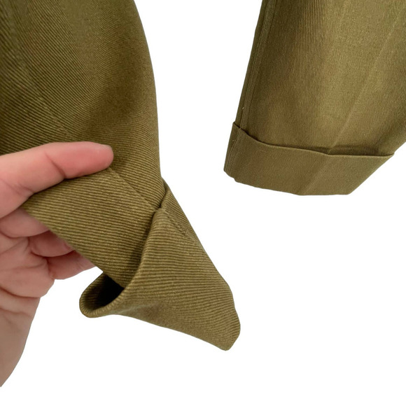 H&M Cargo Pants Ankle Length Thick Cotton Twill Dark Khaki Green | 0 25" Waist - Picture 13 of 16